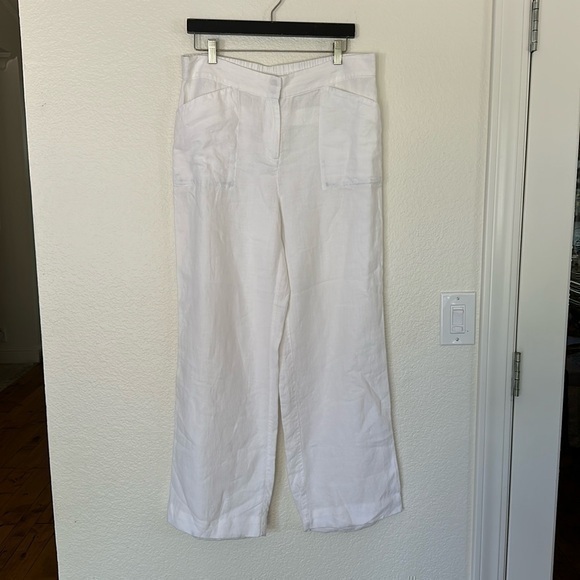 Chico's Pants - Chicos linen white cream pants size 1.5 10 medium